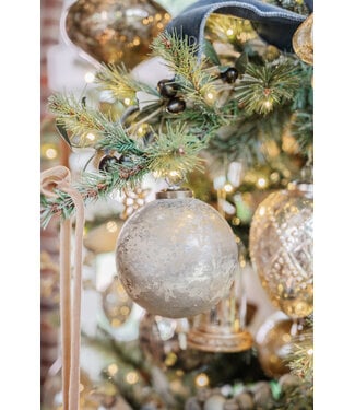 4 Inch Etched Ancient Gold Ornament