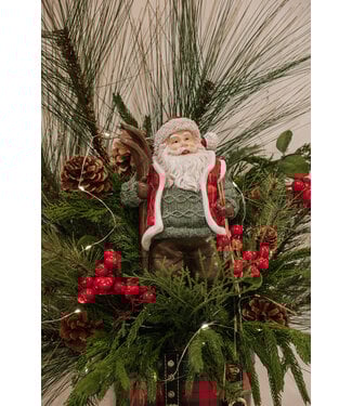 9.75" Resin Santa with Skis - Set of 2