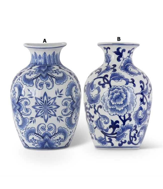 Porcelain Blue & White Chinoiserie Wall Vase - Sold Individually