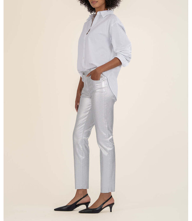 KUT FROM THE KLOTH Charlize Metallic Coated High Rise Cigarette Leg