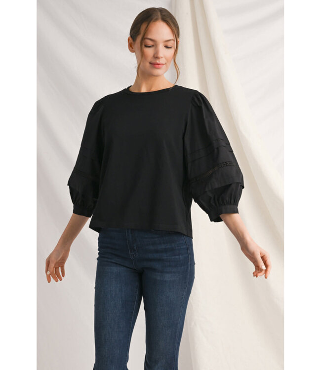 Alice 3/4 Sleeves Solid Top