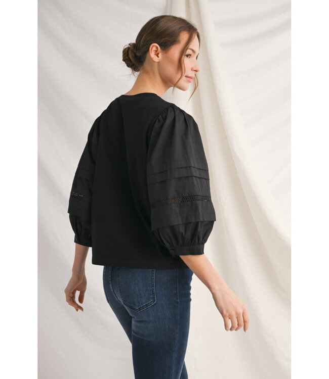 Alice 3/4 Sleeves Solid Top