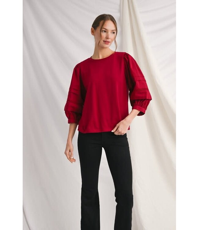 Alice 3/4 Sleeves Solid Top