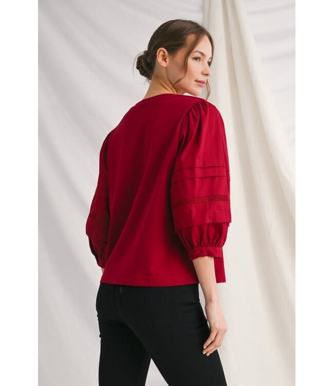 Alice 3/4 Sleeves Solid Top