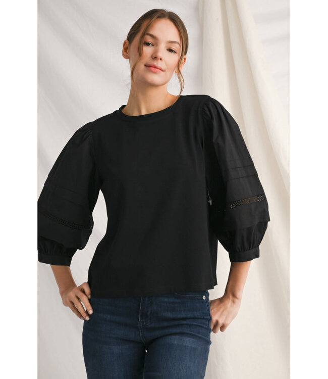 Alice 3/4 Sleeves Solid Top