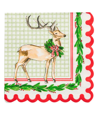 5" Holly Berry  Cocktail Napkin