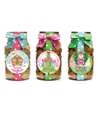Christmas Holiday Cookie Quart Jar - Sold Individually