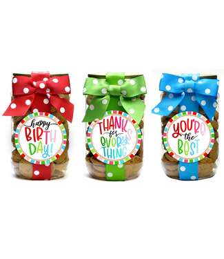 Colorful Spokes Chocolate Chips Cookie Pint Jar - Sold Individually