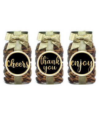 Chocolate Chip Cookies Black and Gold Mason Jar - Sold Individually