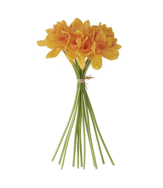 11 Inch Yellow & Orange Real Touch Daffodil Bundle