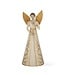 15.5 Inch Cream & Gold Angel with Gold Tin Wings Tree Topper