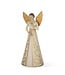 15.5 Inch Cream & Gold Angel with Gold Tin Wings Tree Topper