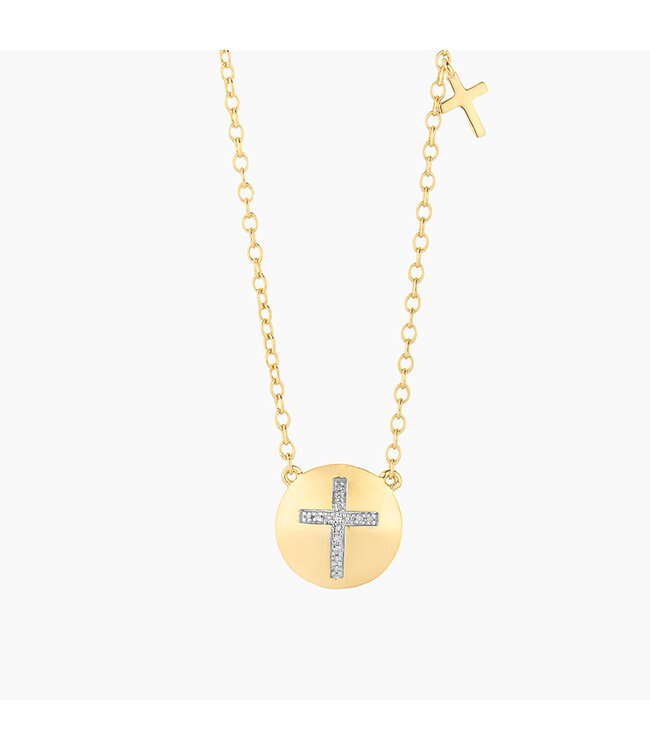 ELLA STEIN Cross Circle Pendant Necklace