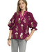 Amelia Floral Contrast Trim Blouse