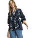 Amelia Floral Contrast Trim Blouse
