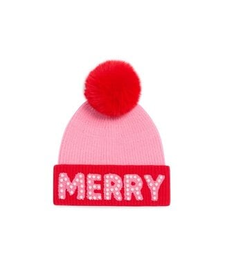 “Merry” Beanie With Pearls - Pink