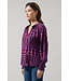 Ramsay Abstract Weylin Split Neck Tassel Blouse