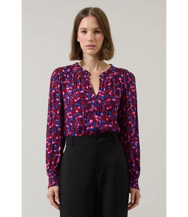 Turma Abstract Jania Smock Trim Top