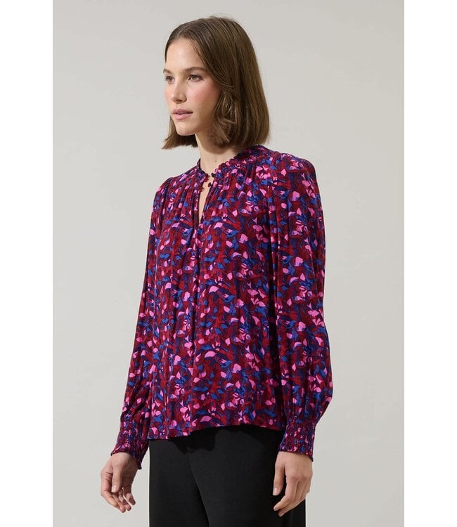 Turma Abstract Jania Smock Trim Top