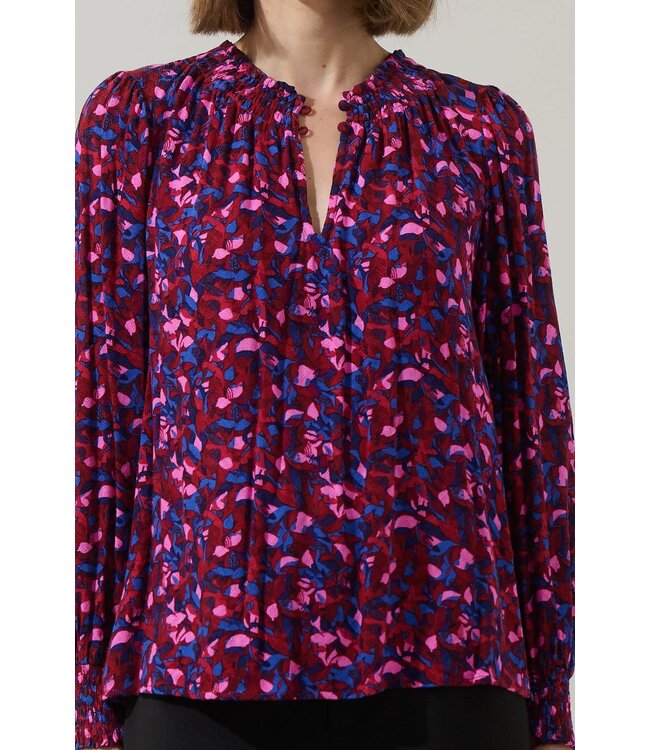 Turma Abstract Jania Smock Trim Top