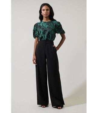 Palmina Jacquard Puff Sleeve Top