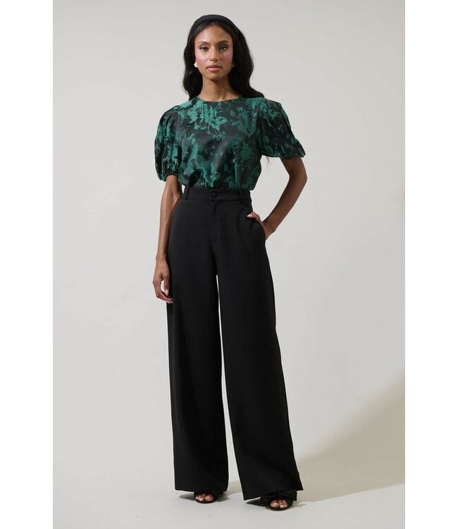 Palmina Jacquard Puff Sleeve Top