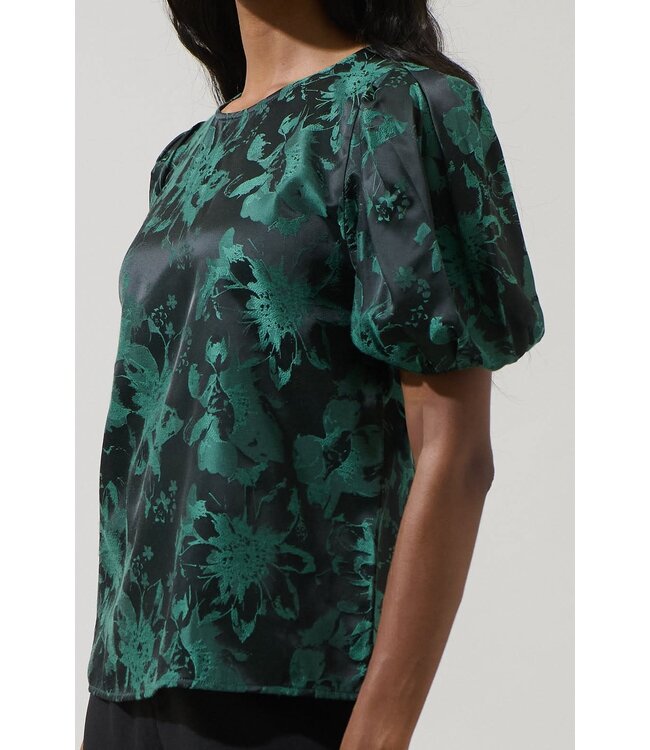 Palmina Jacquard Puff Sleeve Top