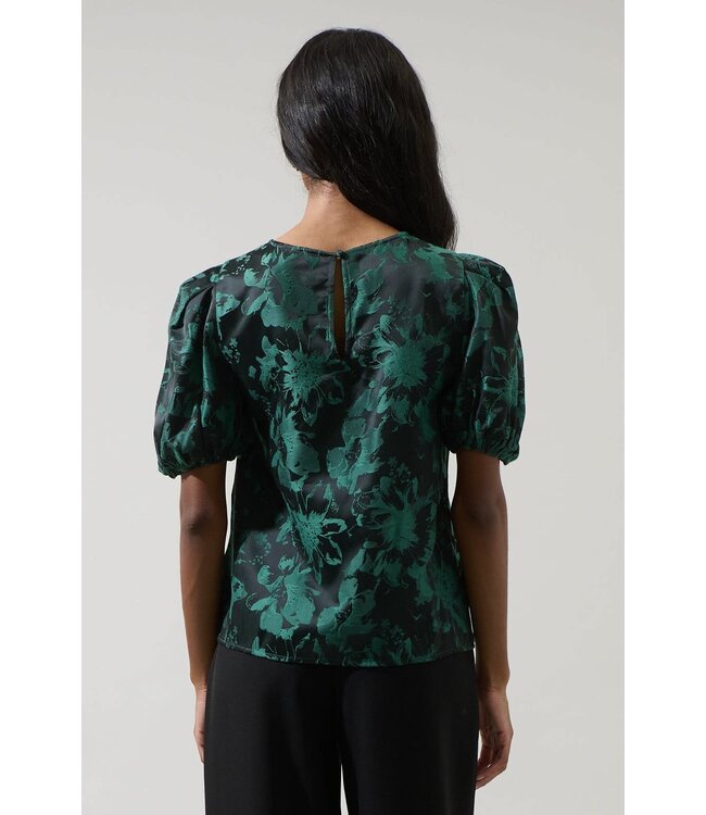 Palmina Jacquard Puff Sleeve Top