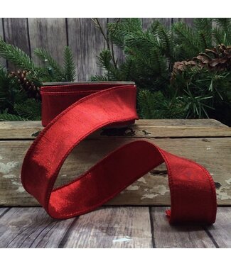 1.5" x 10yds Metallic Dupion, Red