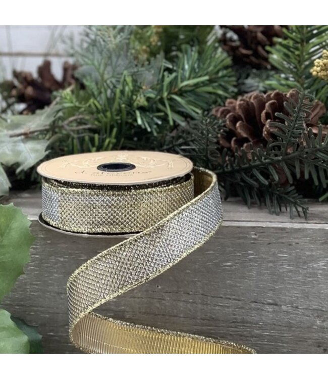 1" x 10YDS Lame Micro Dot Gold-Silver