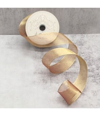 1.5" x 25yds Metallic Mesh Antique Gold