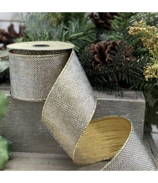 2.5" x 10yds Lame Micro Dot, Gold-Silver