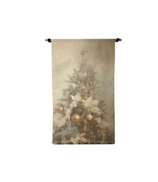 Small Vertical Canvas Scroll Neutral Christmas Tree Drop Ship