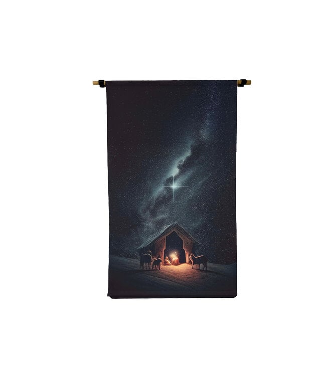 Small Vertical Canvas Scroll Starry Nativity DS