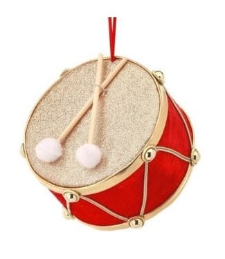 6" Velvet Drum Ornament