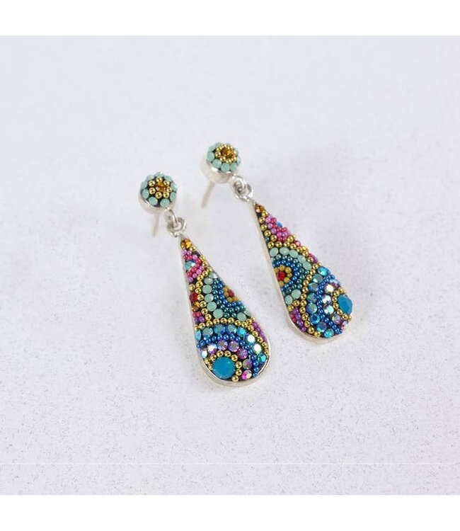MOSAICO JEWELRY Royal Long Drop Stud Earrings