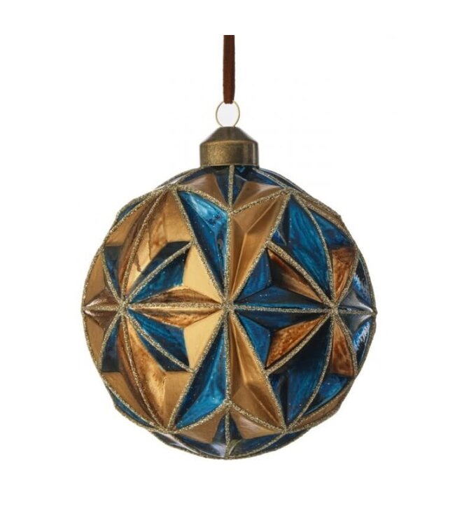4" Glass Starburst Ball Ornament - Sold Individually