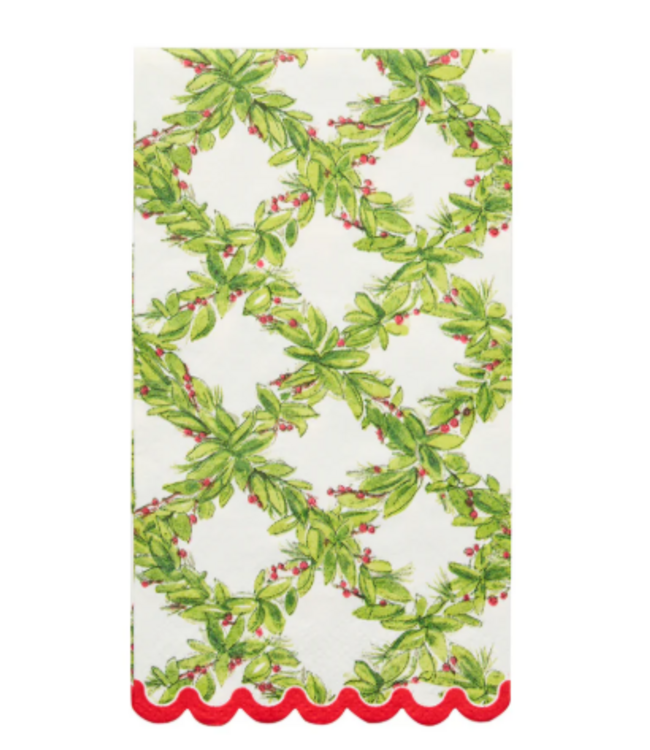 4.5x8" Holly Berry Guest Towel