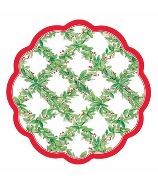 6.5" Holly Berry Scalloped Appetizer/Dessert Bowl