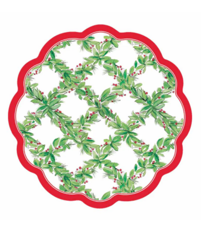 6.5" Holly Berry Scalloped Appetizer/Dessert Bowl