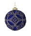 4" Glass Fleurette Glitter Ornament