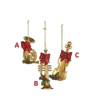 Music Instrument Ornament - Sold Individually