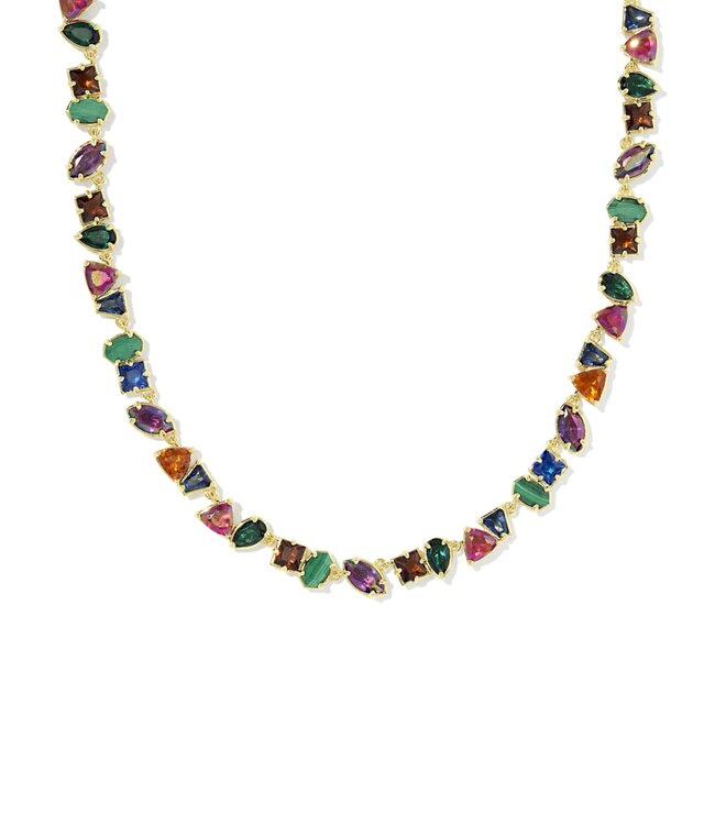 KENDRA SCOTT Isabelle Tennis Necklace Gold Multi Mix