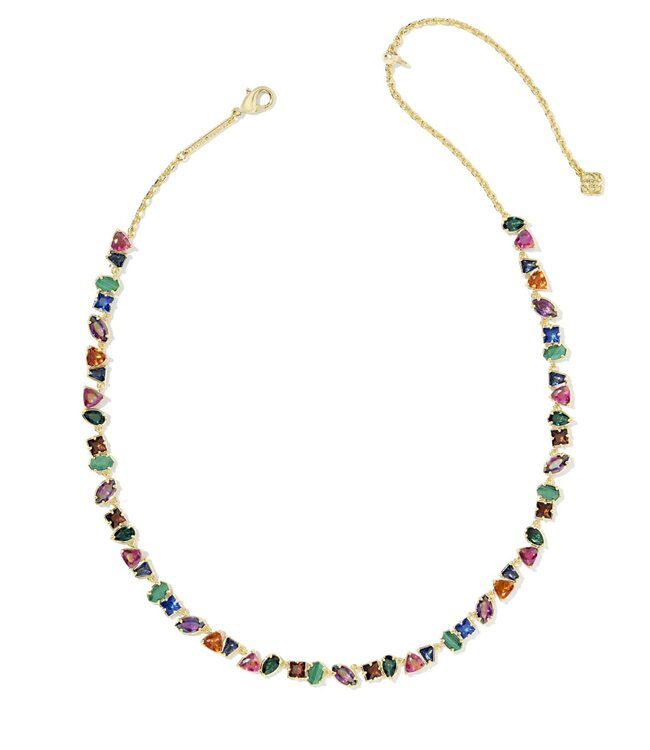 KENDRA SCOTT Isabelle Tennis Necklace Gold Multi Mix