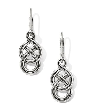 BRIGHTON Interlok Braid Petite Leverback Earrings Silver