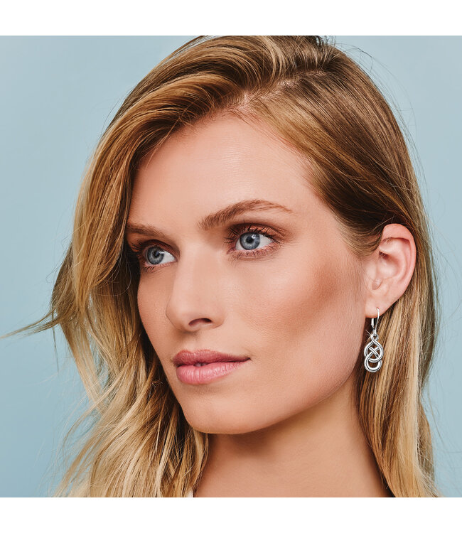 BRIGHTON Interlok Braid Petite Leverback Earrings Silver