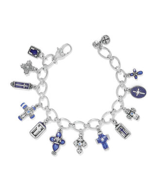 BRIGHTON Unity Cross Blue Charm Bracelet