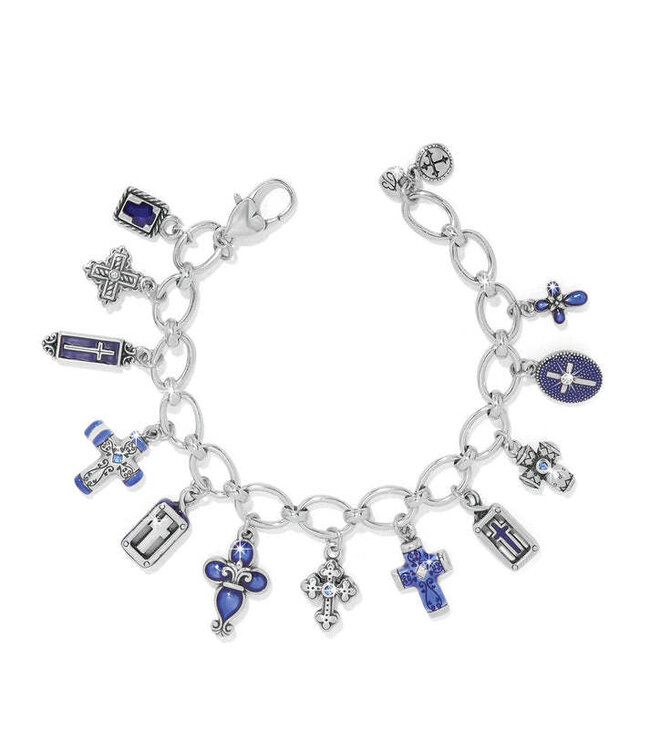 BRIGHTON Unity Cross Blue Charm Bracelet