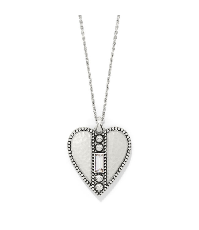 BRIGHTON Pretty Tough Gem Heart Necklace Silver