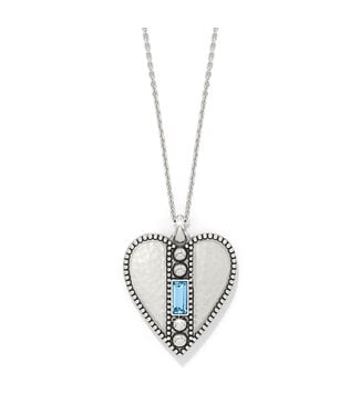 BRIGHTON Pretty Tough Gem Heart Aqua Necklace